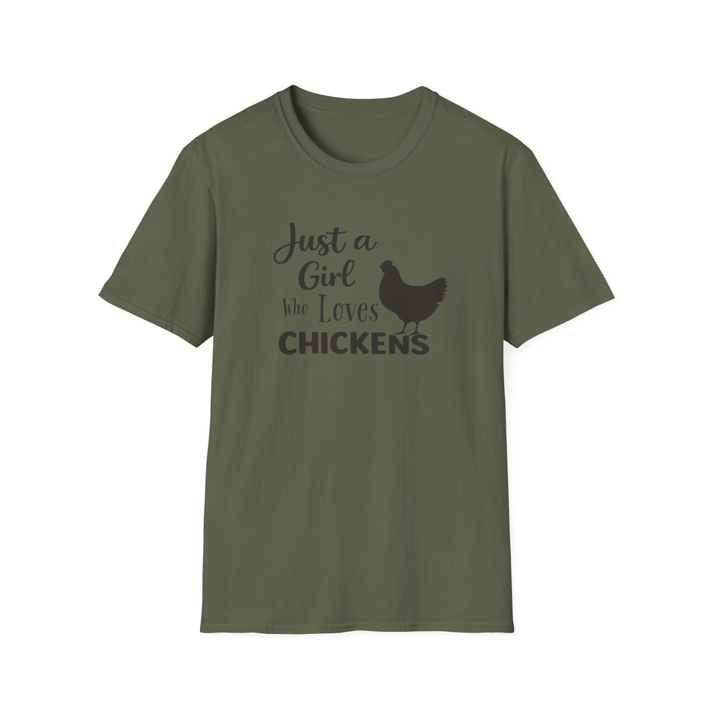 Girl who Loves Chickens Silhouette T-Shirt