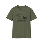 Girl who Loves Chickens Silhouette T-Shirt