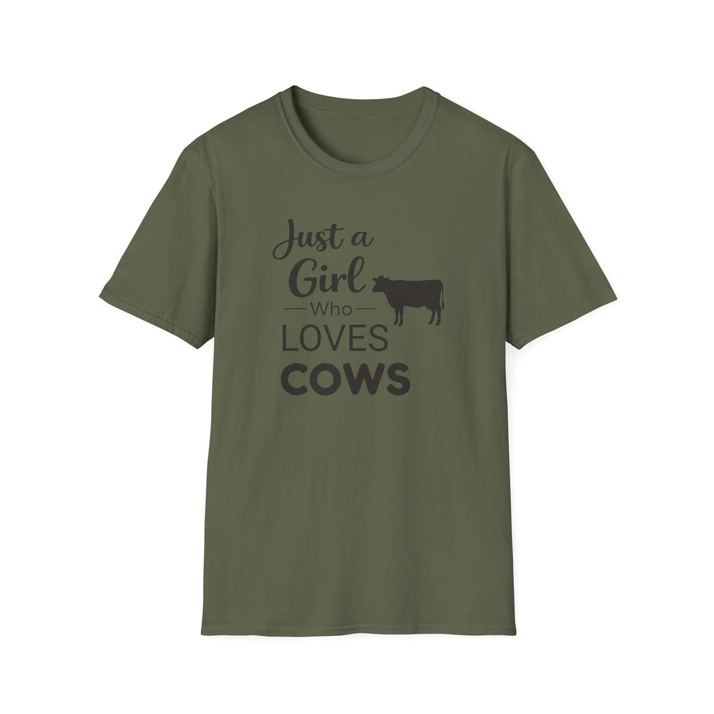 Girl who Loves Cows Silhouette T-Shirt