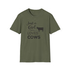 Girl who Loves Cows Silhouette T-Shirt
