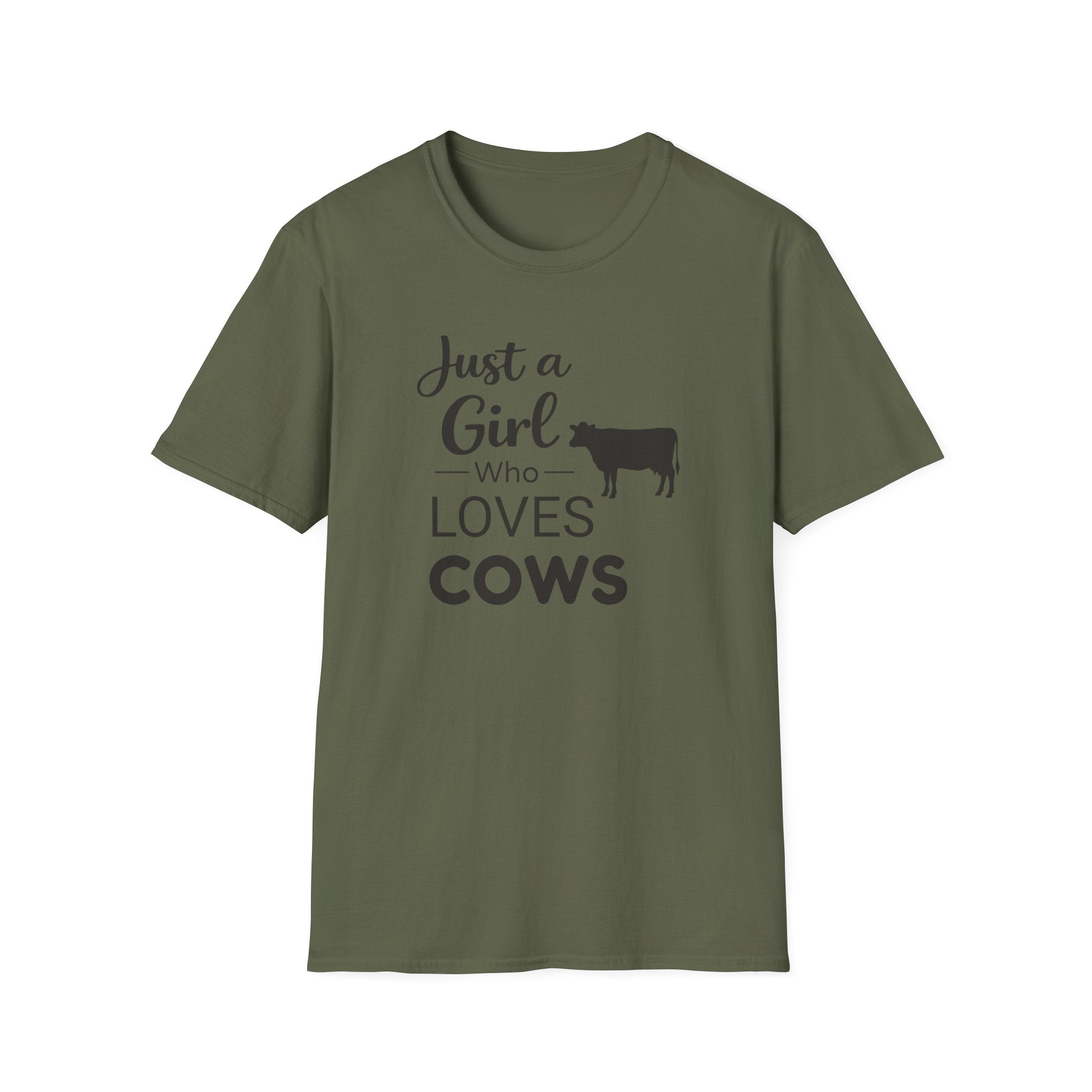 Girl who Loves Cows Silhouette T-Shirt