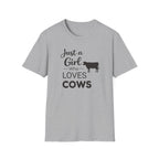 Girl who Loves Cows Silhouette T-Shirt