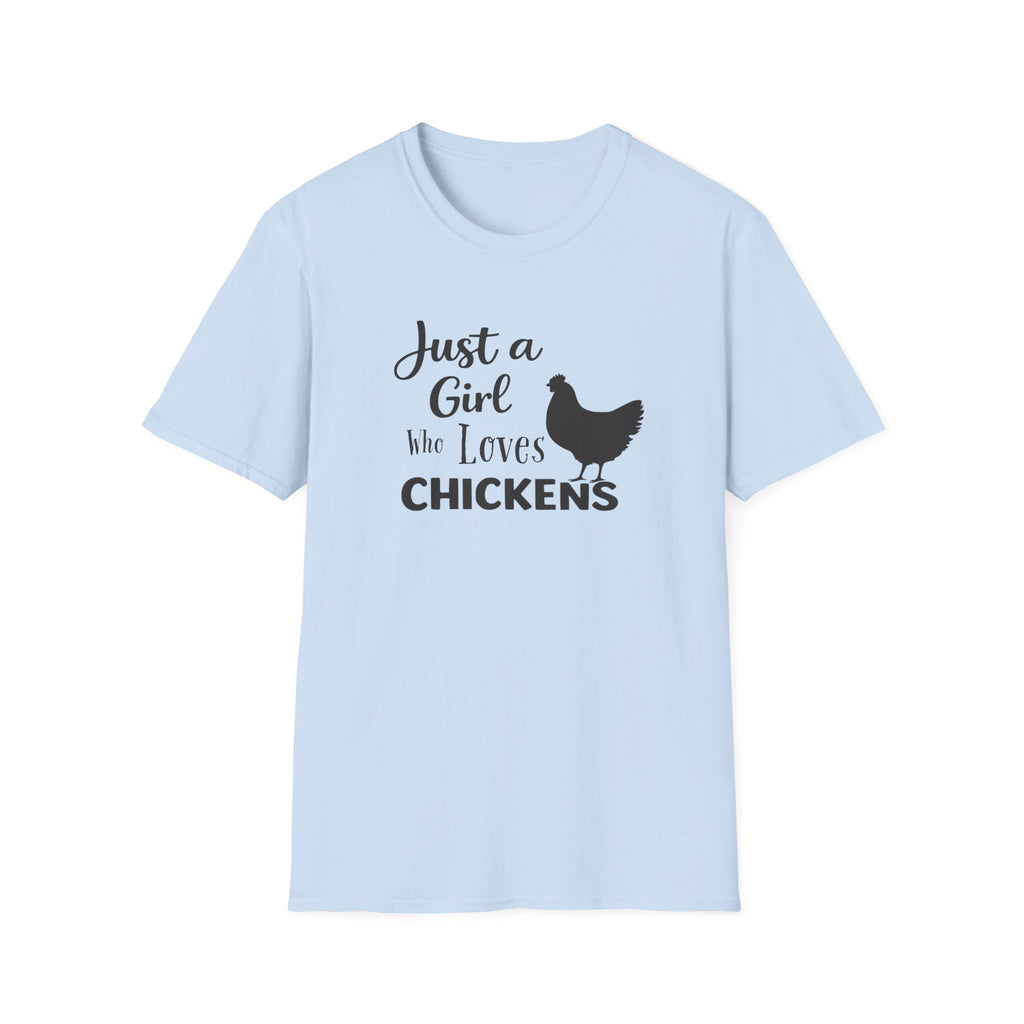 Girl who Loves Chickens Silhouette T-Shirt