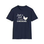 Girl who Loves Chickens Silhouette T-Shirt