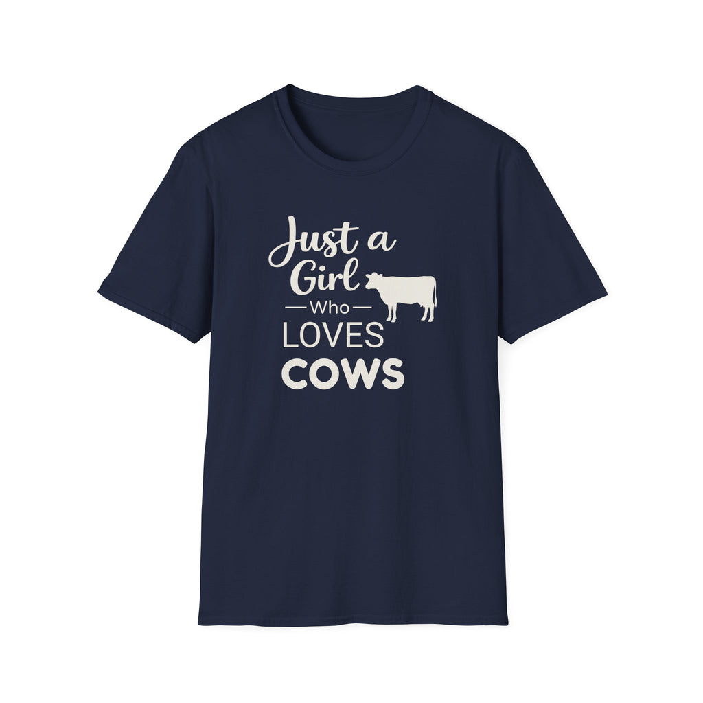 Girl who Loves Cows Silhouette T-Shirt