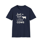 Girl who Loves Cows Silhouette T-Shirt