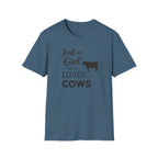 Girl who Loves Cows Silhouette T-Shirt