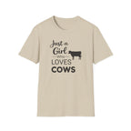 Girl who Loves Cows Silhouette T-Shirt
