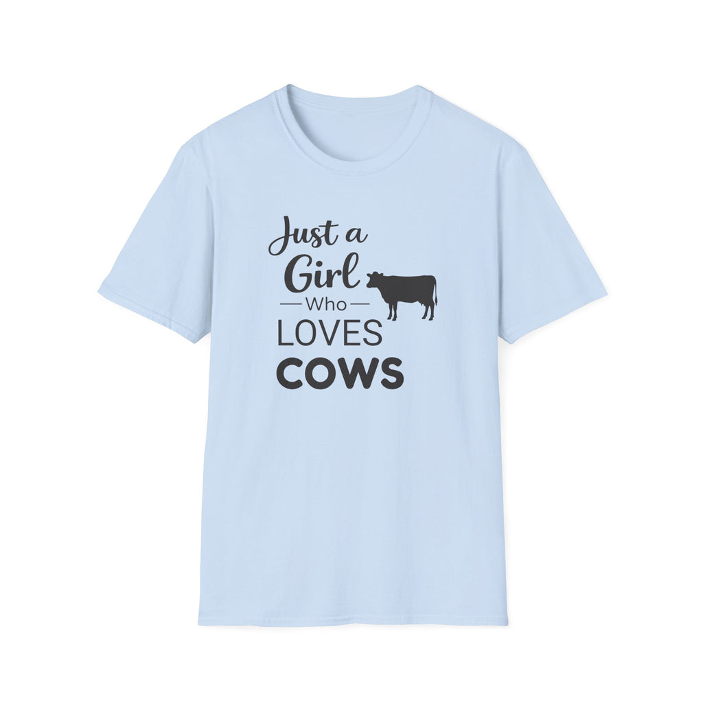 Girl who Loves Cows Silhouette T-Shirt
