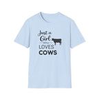 Girl who Loves Cows Silhouette T-Shirt