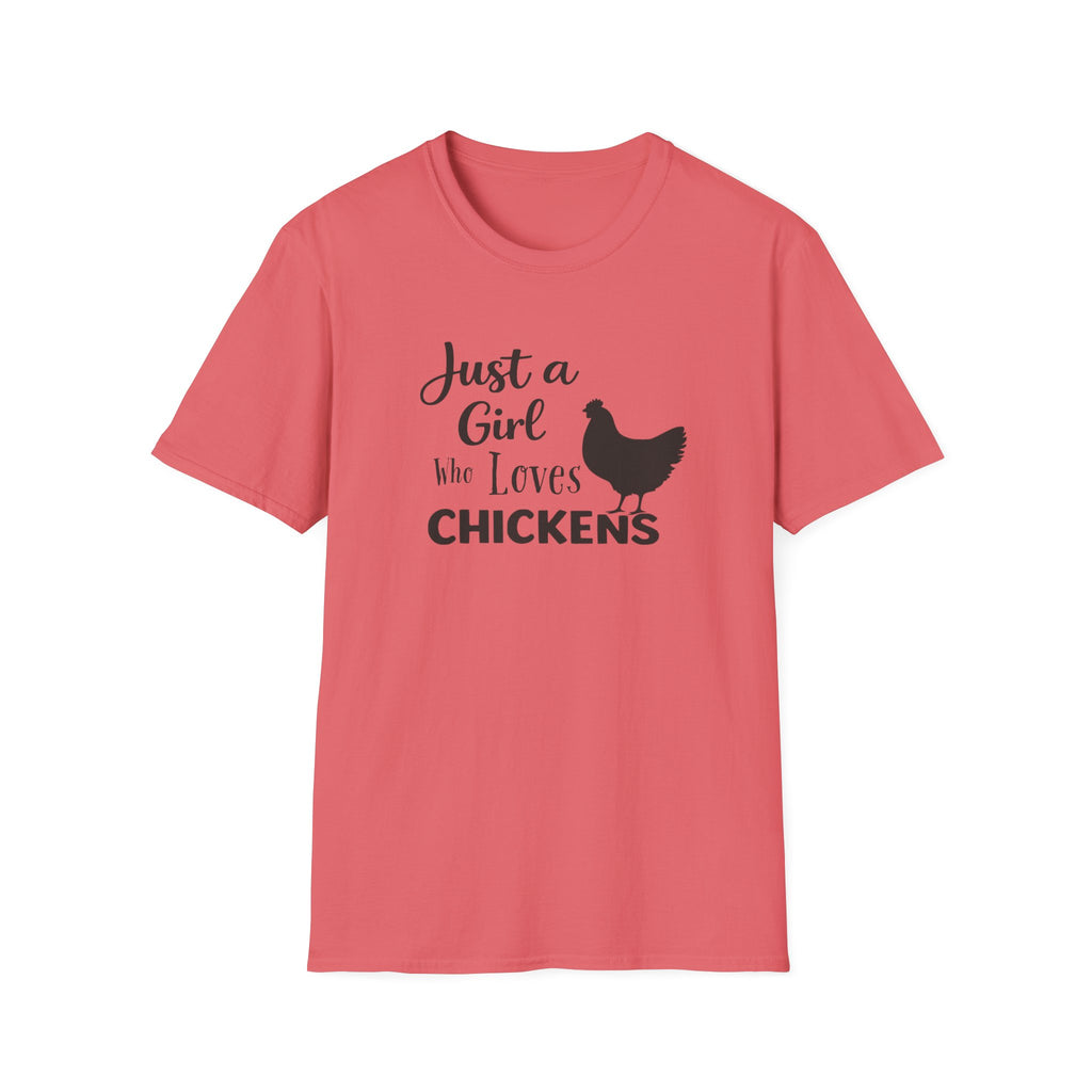Girl who Loves Chickens Silhouette T-Shirt
