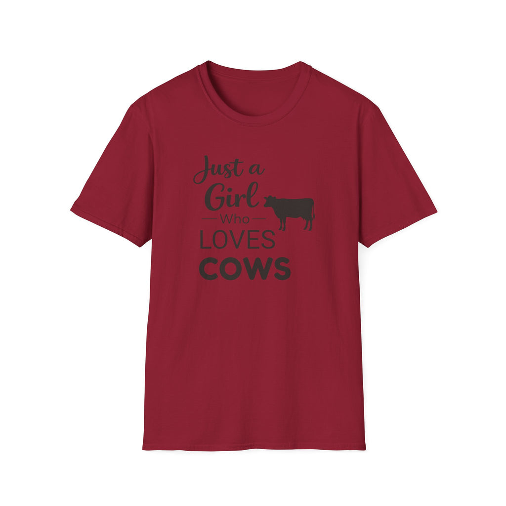 Girl who Loves Cows Silhouette T-Shirt