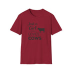 Girl who Loves Cows Silhouette T-Shirt