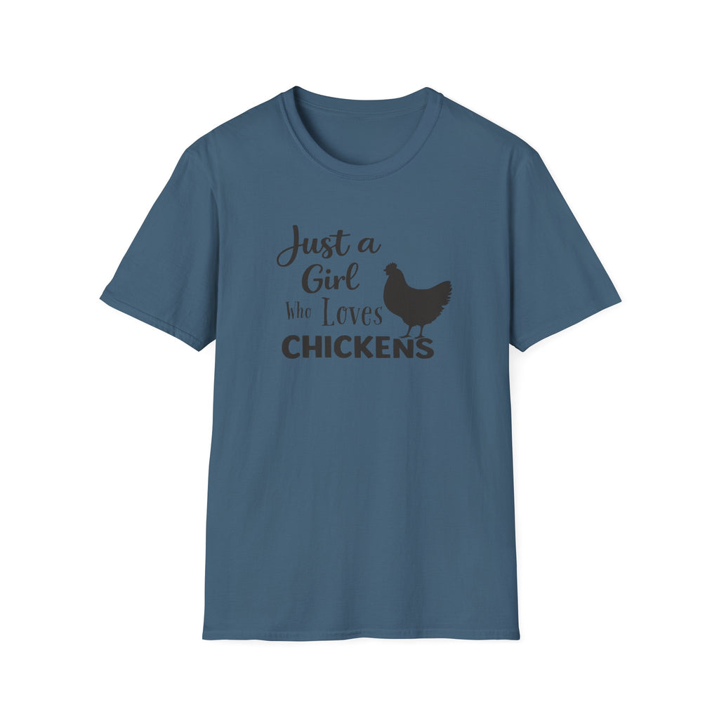 Girl who Loves Chickens Silhouette T-Shirt